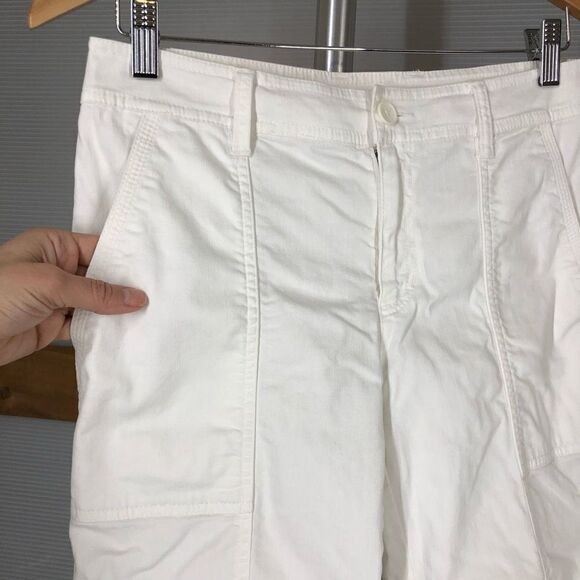 Eileen‎ FISHER White Cotton Cargo Capri Crop Pants Sz 4 - Picture 3 of 7